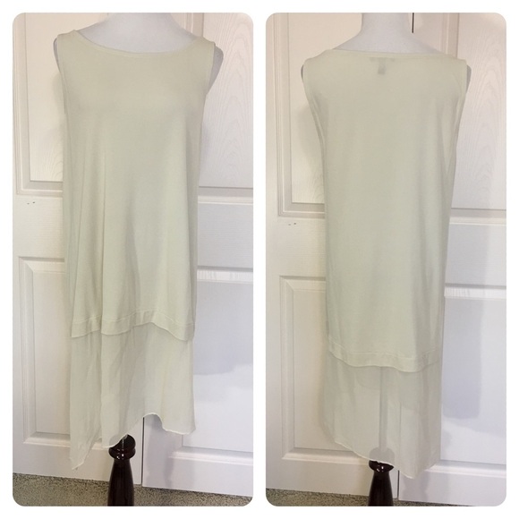 Eileen Fisher Silk Jersey & Chiffon Tunic - Picture 2 of 5